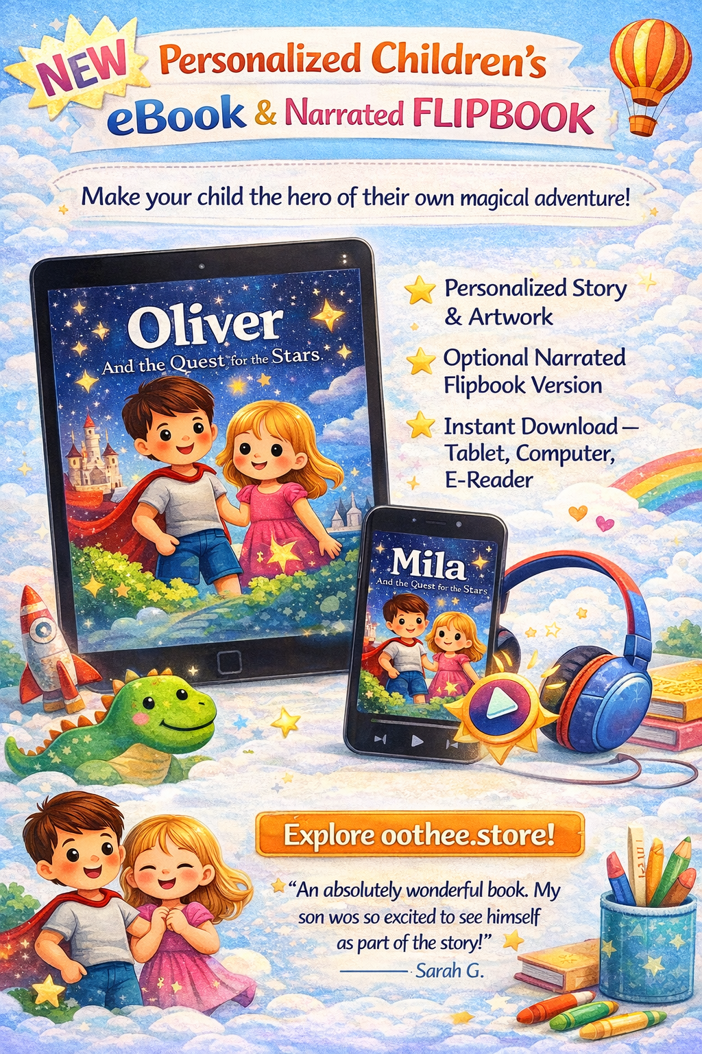 Personalized Children’s Story eBook & Narrated Flipbook – Make Your Child the Hero of Their Own Adventure